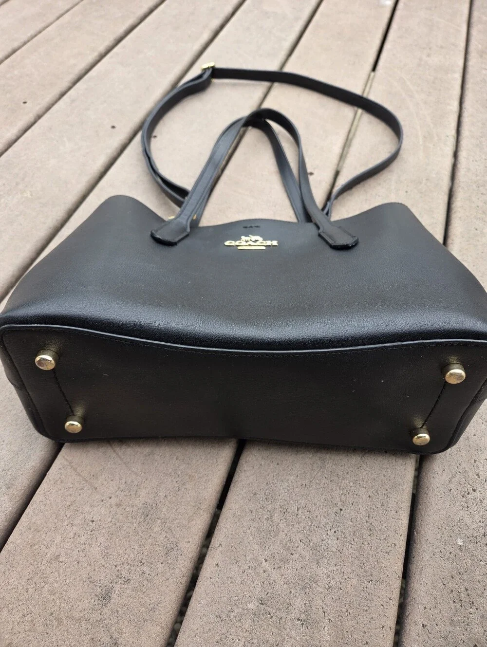 Coach Avenue Carryall Black Leather with Red Interior Tote Bag/Purse (F48733)